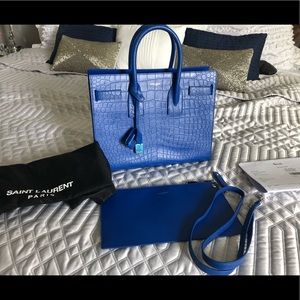 YSL Sac de Jour Small Croc Embossed Bag